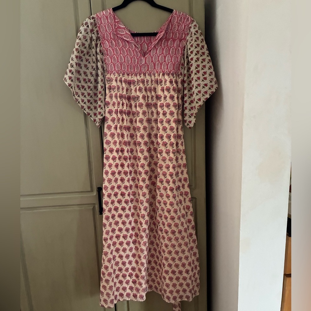 NWT EMERSON FRY BASALIE COTTON MIDI DRESS IN PATCHWORK ROSEY SZ S - Picture 11 of 12